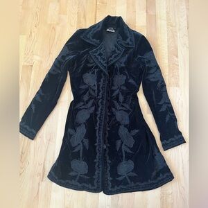 Paparazzi Black Floral Trench Coat